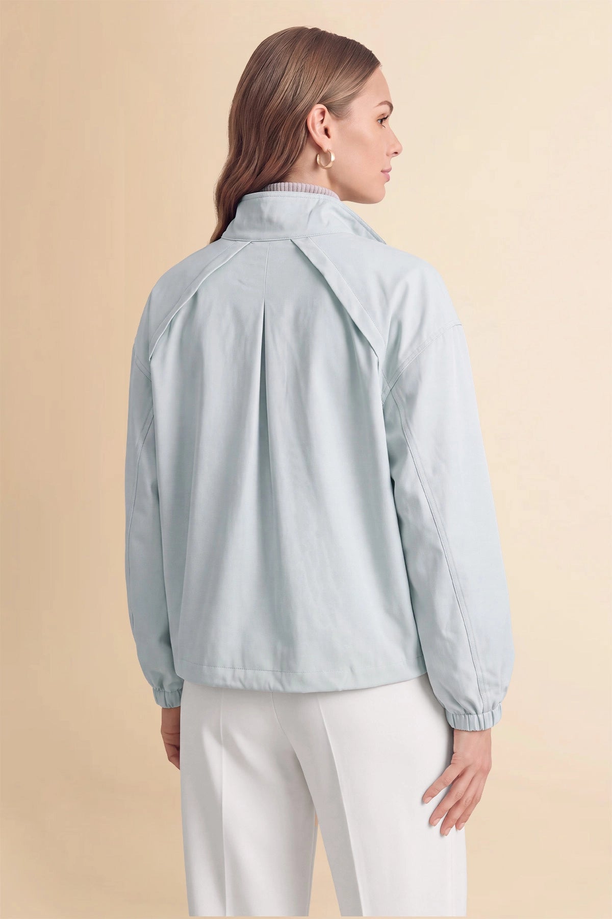 Womens Light Grey Cropped Bomber Jackets | CicyBell