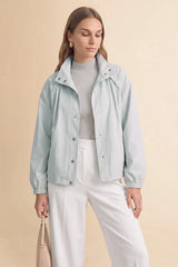 Womens Light Grey Cropped Bomber Jackets | CicyBell