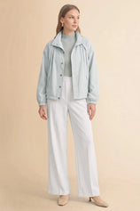 Womens Light Grey Cropped Bomber Jackets | CicyBell