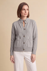 Womens Light Grey Chunky Sweaters Cardigan | Cicy Bell