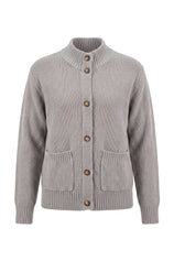 Womens Light Grey Chunky Sweaters Cardigan | Cicy Bell