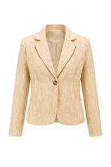 Womens Light Khaki Collared Cropped Blazers | CicyBell