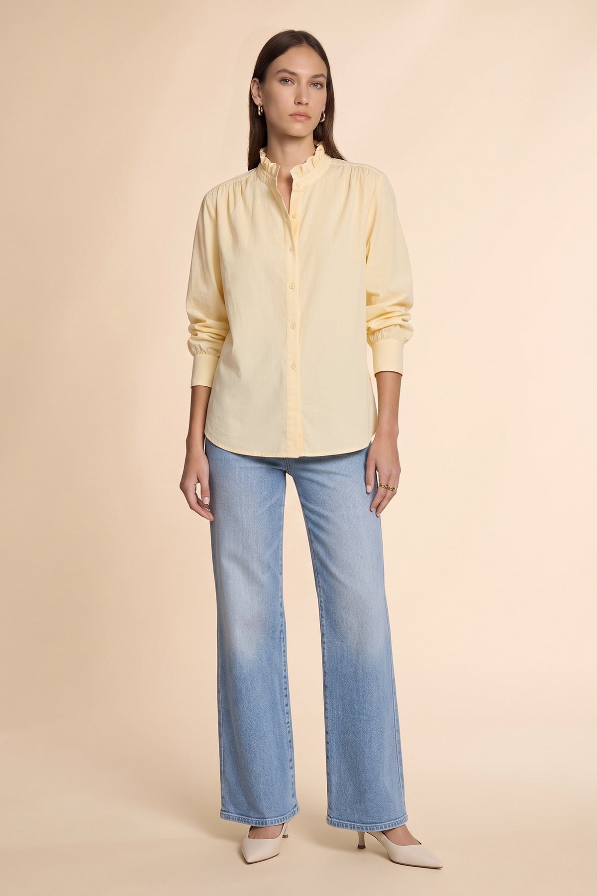 Womens Light Khaki  Oversized Button Down Shirts| CicyBell