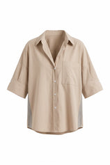 Womens Light Khaki Oversized Button Down Shirts | CicyBell