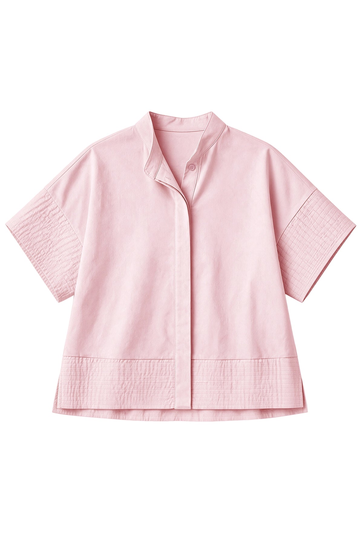 Womens Light Pink Cropped Short Sleeve Shirts| CicyBell