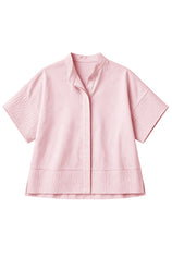 Womens Light Pink Cropped Short Sleeve Shirts| CicyBell