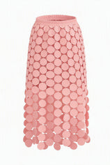 Cicy Bell Womens Light Pink Hollow Out Maxi Skirts