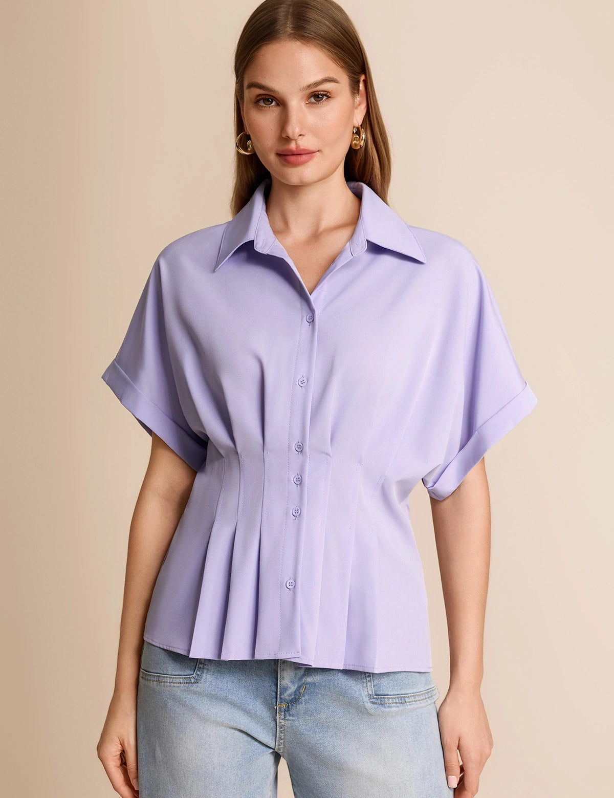 CicyBell-Women-LightPurple-PleatedButton-DownShirt-J7K232_1.webp
