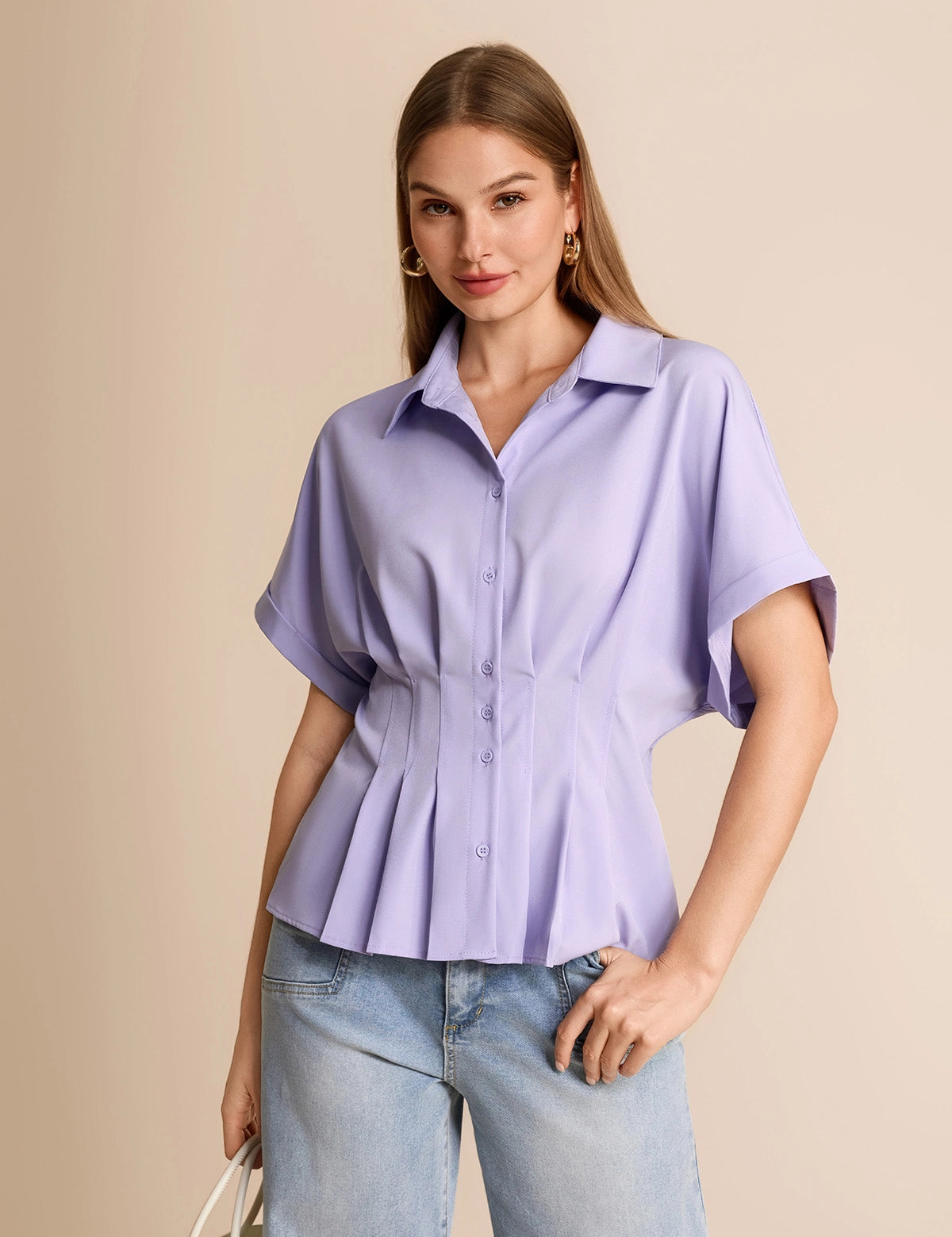 CicyBell-Women-LightPurple-PleatedButton-DownShirt-J7K232_2.webp