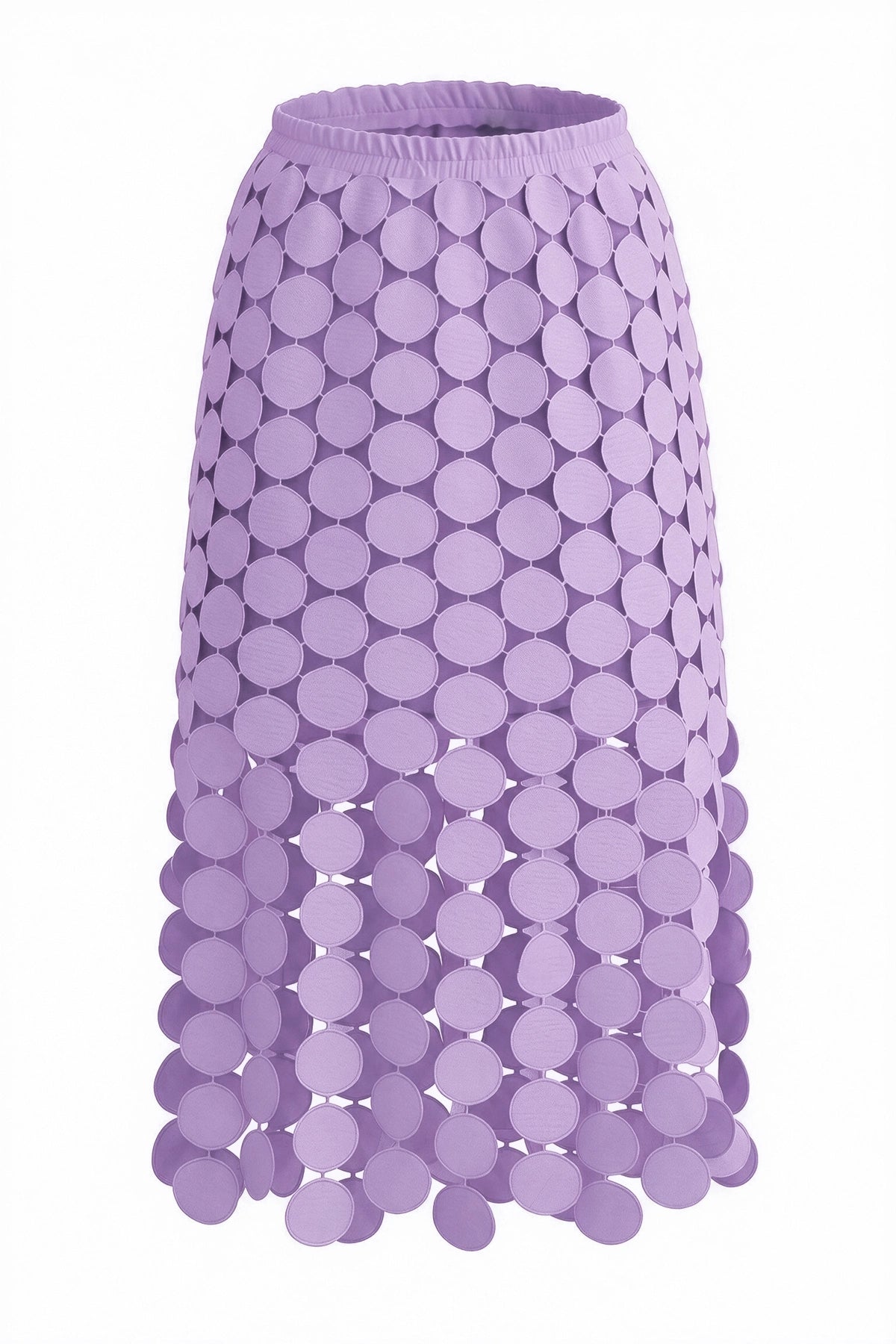Womens Light Purple Hollow Out Maxi Skirts | CicyBell