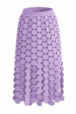 Womens Light Purple Hollow Out Maxi Skirts | CicyBell