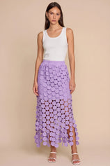 Womens Light Purple Hollow Out Maxi Skirts | CicyBell