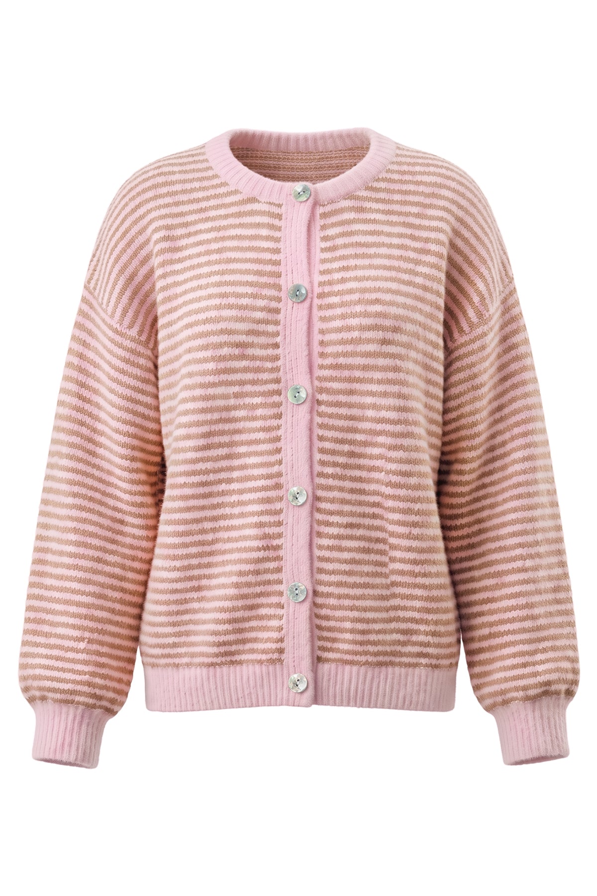 Womens Lilac Striped Cardigan Sweaters | CicyBell