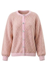 Womens Lilac Striped Cardigan Sweaters | CicyBell