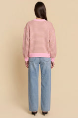 Womens Lilac Striped Cardigan Sweaters | CicyBell