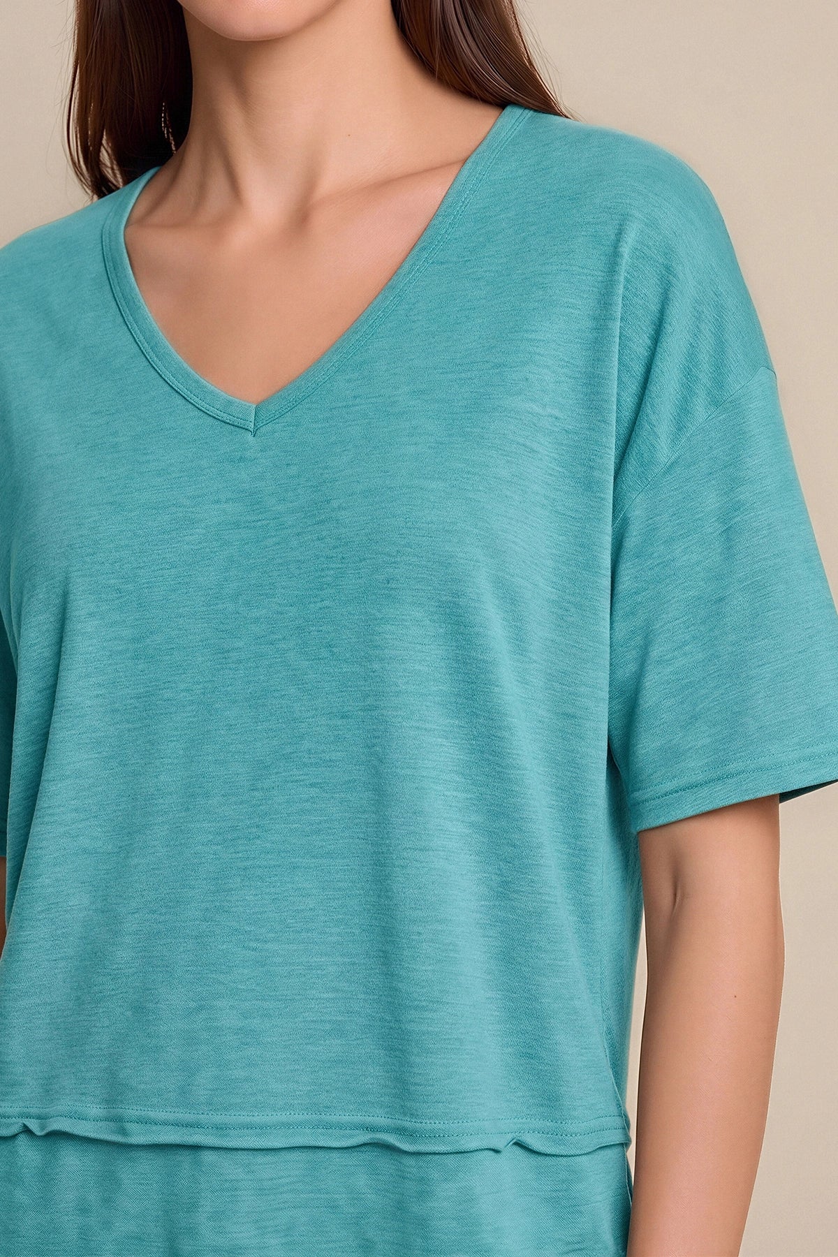 Womens Mint Summer V Neck T Shirts | CicyBell