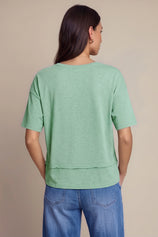 Womens Mint Color Summer V Neck T Shirts | CicyBell