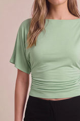 Womens Mint Tie Back Cinched Tops | CicyBell