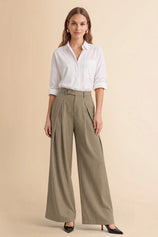 Womens Mocha Brown Wide Leg Dressy Pants | CicyBell