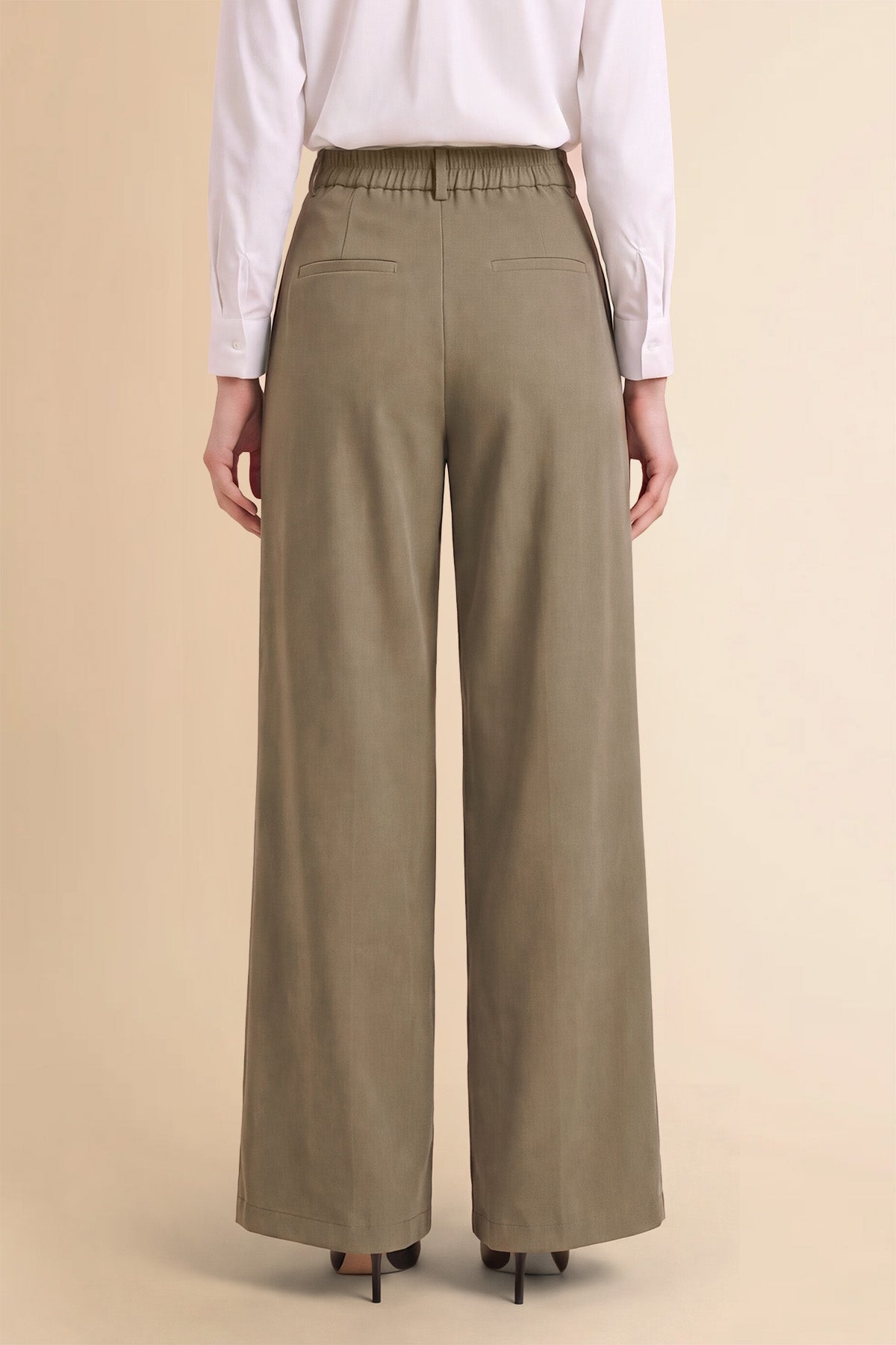 Womens Mocha Brown Wide Leg Dressy Pants | CicyBell