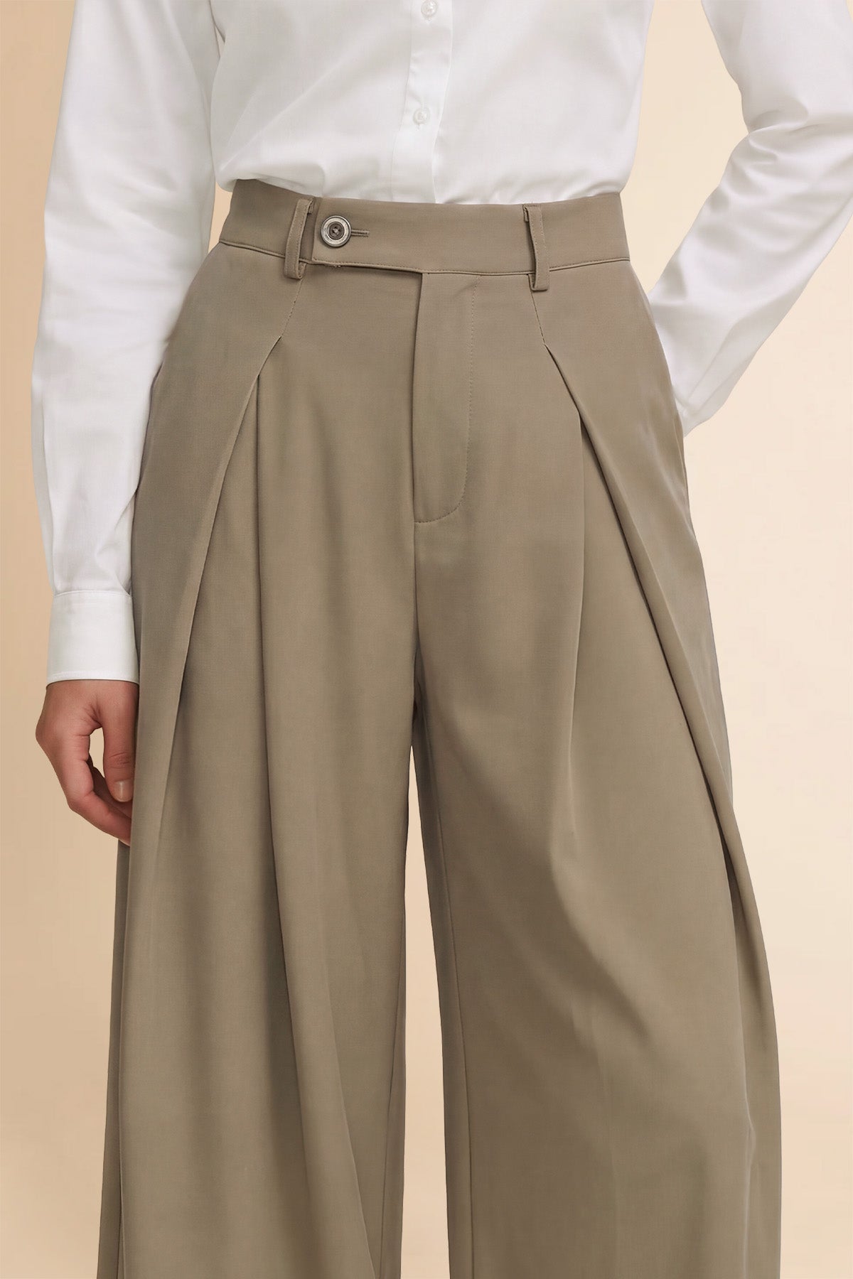 Womens Mocha Brown Wide Leg Dressy Pants | CicyBell