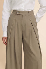 Womens Mocha Brown Wide Leg Dressy Pants | CicyBell