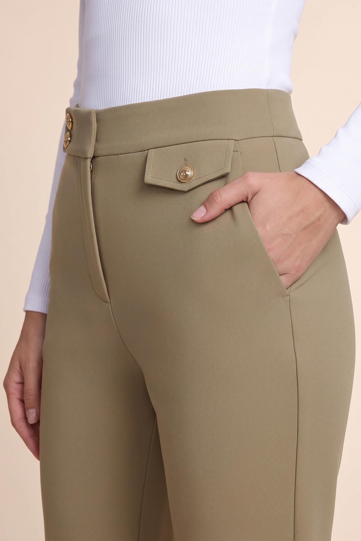 Womens Mocha Brown Flared Dress Pants | CicyBell