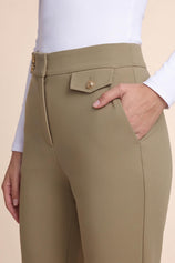 Womens Mocha Brown Flared Dress Pants | CicyBell