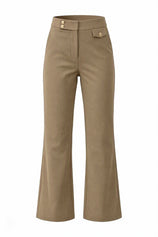 Womens Mocha Brown Flared Dress Pants | CicyBell