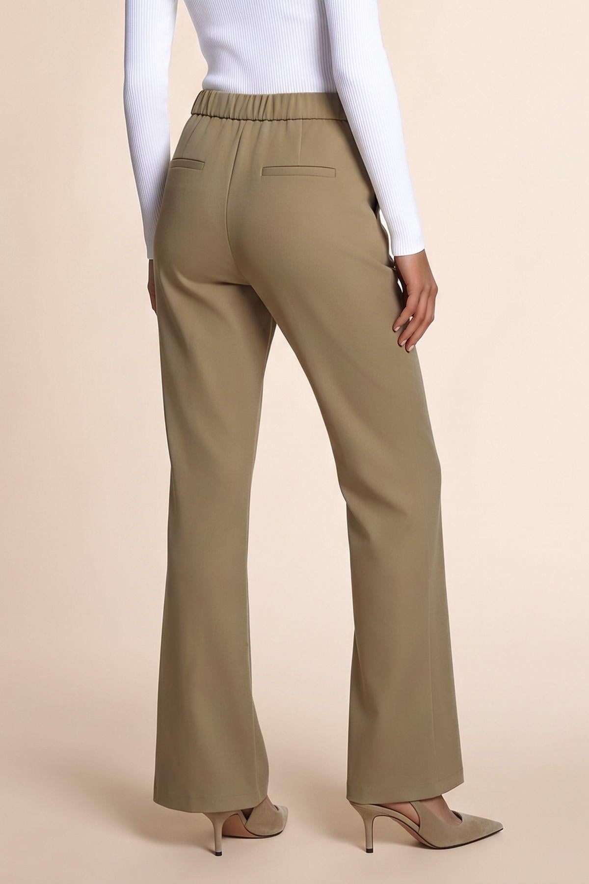 Womens Mocha Brown Flared Dress Pants | CicyBell
