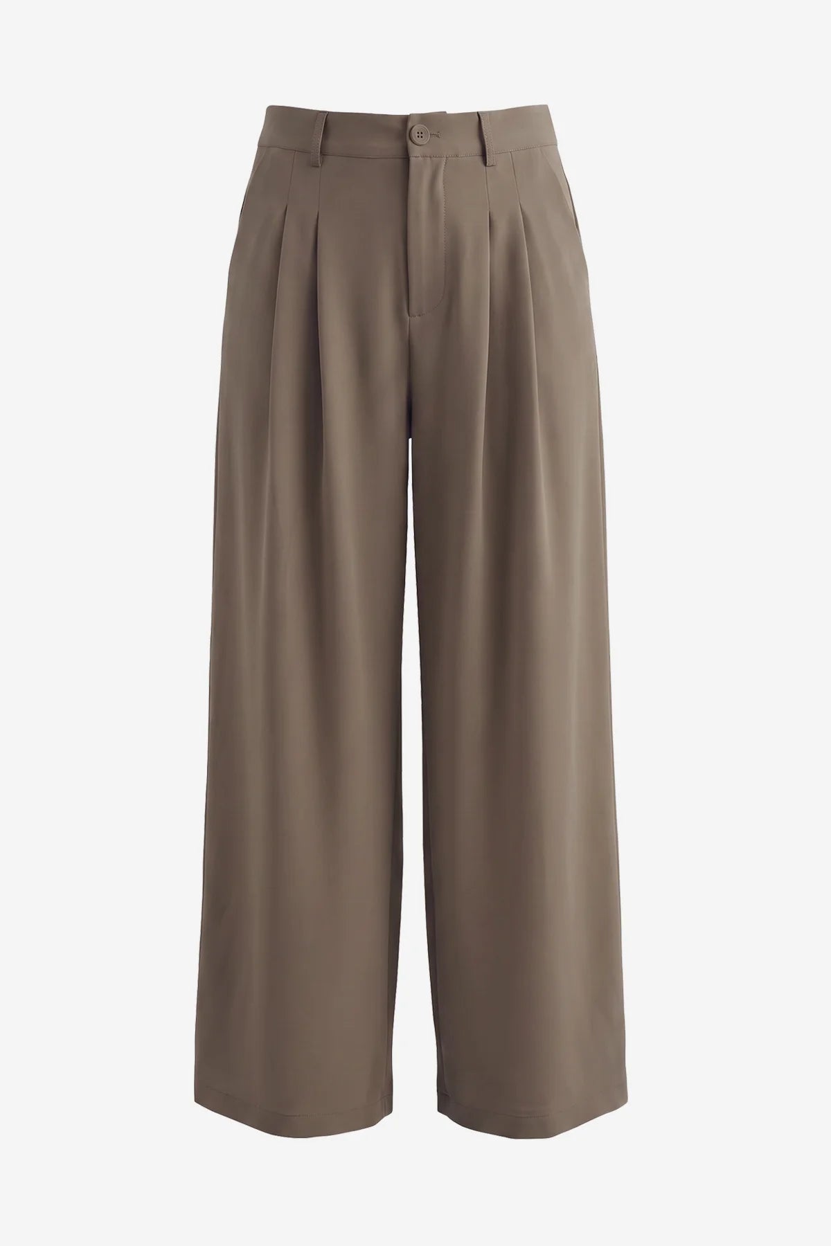 Womens Mocha Brown Business Wide Leg Dress Pants | CicyBell
