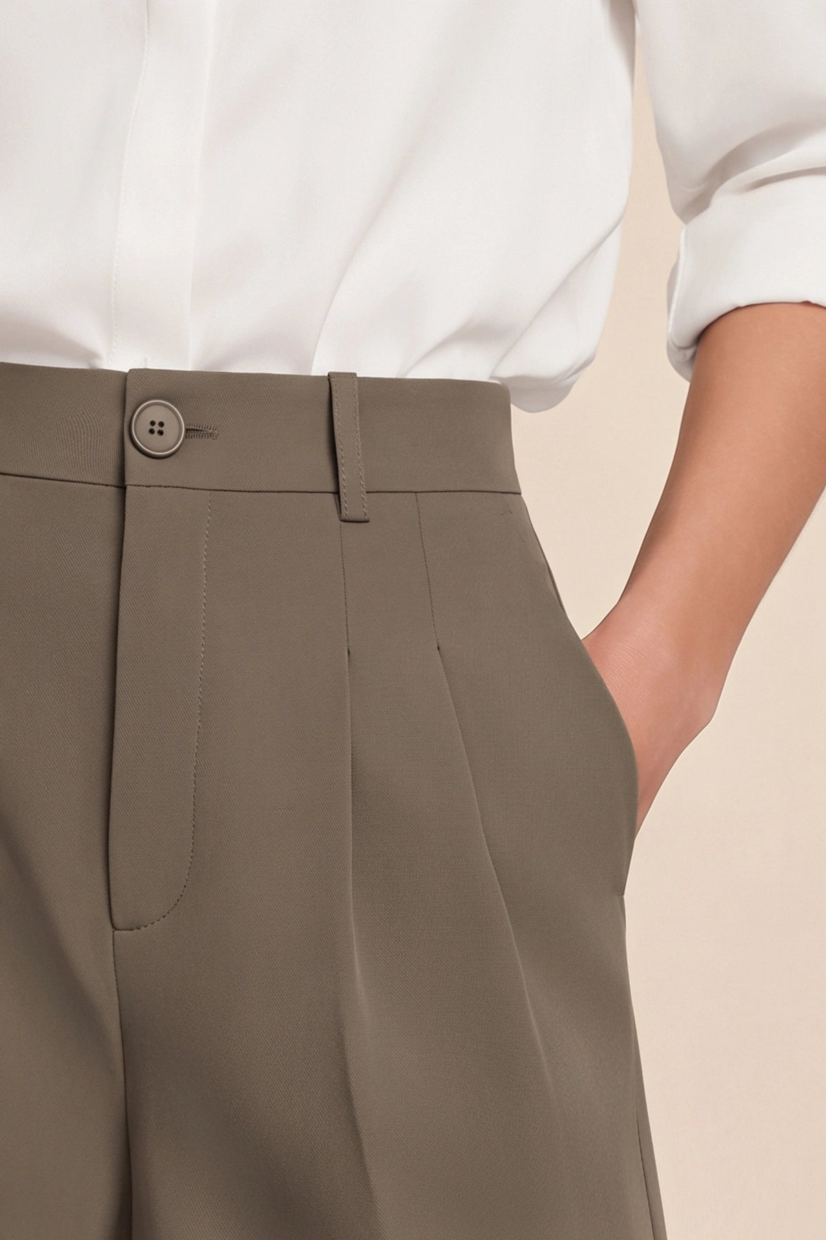 Womens Mocha Brown Business Wide Leg Dress Pants | CicyBell