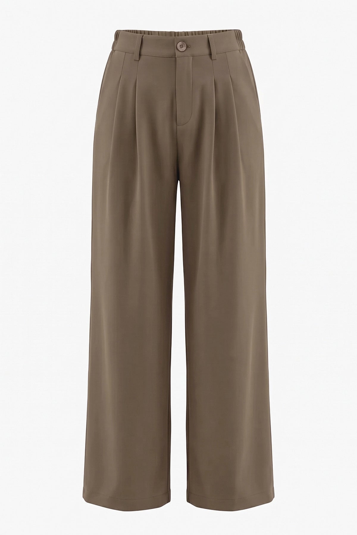Womens Mocha Brown Business Wide Leg Dress Pants | CicyBell