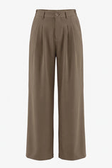 Womens Mocha Brown Business Wide Leg Dress Pants | CicyBell