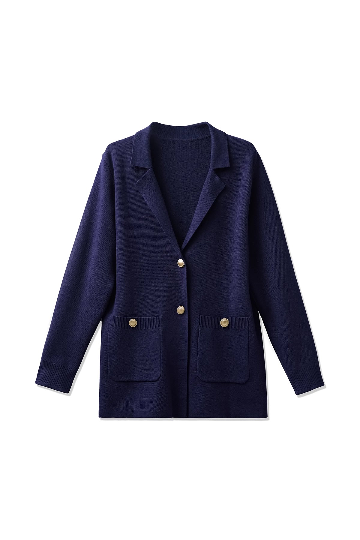 Womens Navy Long Sleeve Sweater Blazer | CicyBell