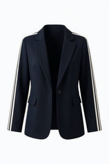 Womens Navy Color Block Blazer| CicyBell