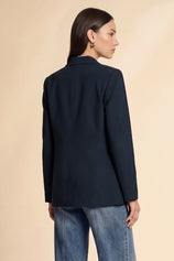 Womens Navy Color Block Blazer| CicyBell