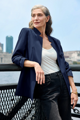 Cicy Bell Womens Navy Business Casual Blazer