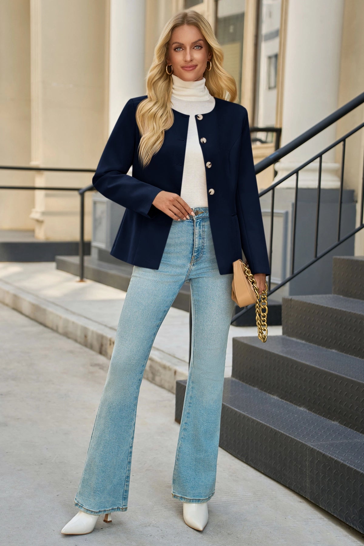 Cicy Bell Womens Navy Business Blazers