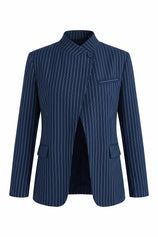 Womens Navy Professional Striped Blazer | CicyBell