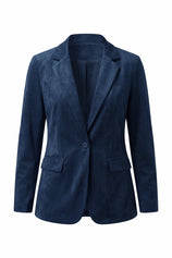 Womens Navy Faux Suede Blazers| CicyBell