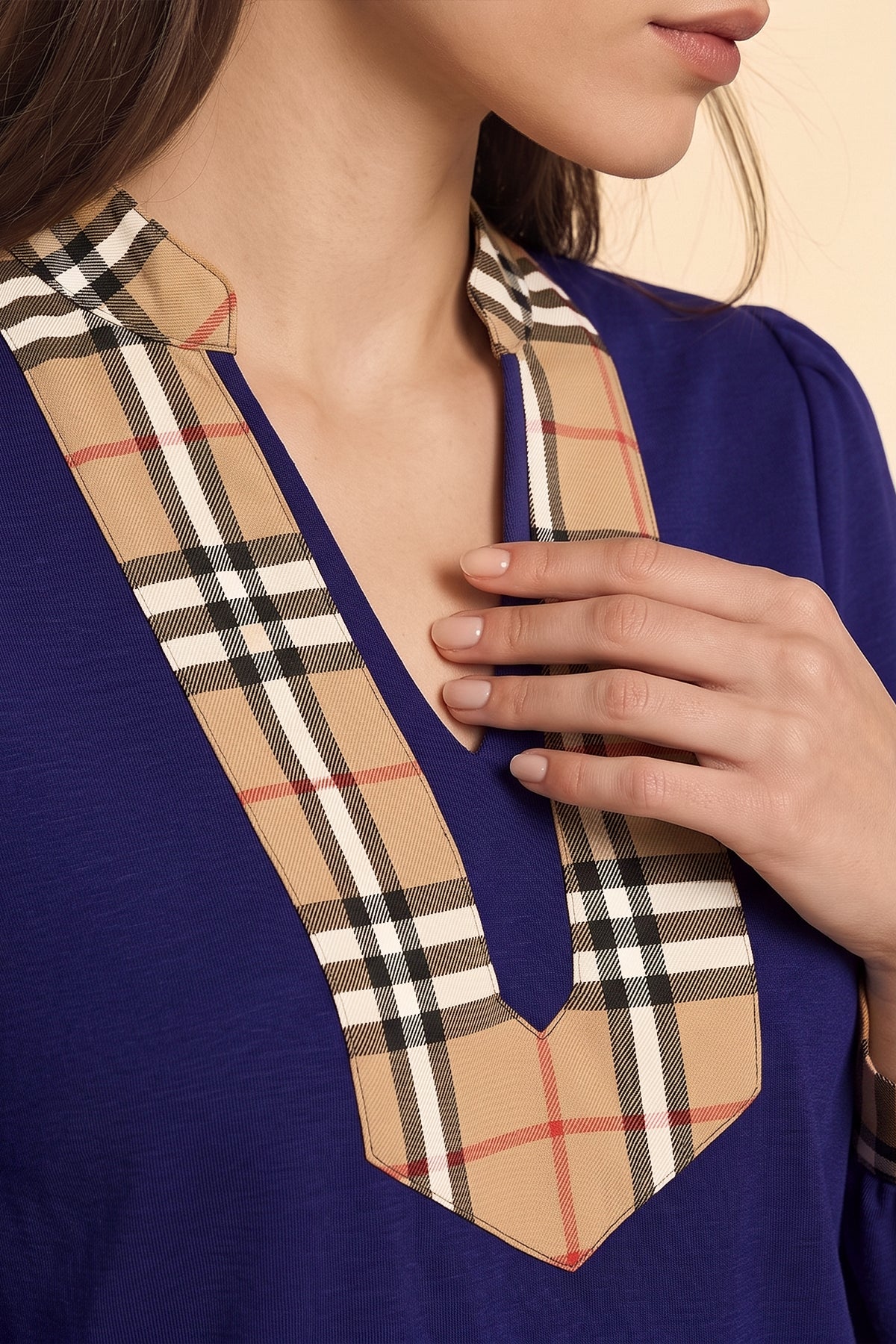 Womens Navy Puff Long Sleeve Blouse | CicyBell