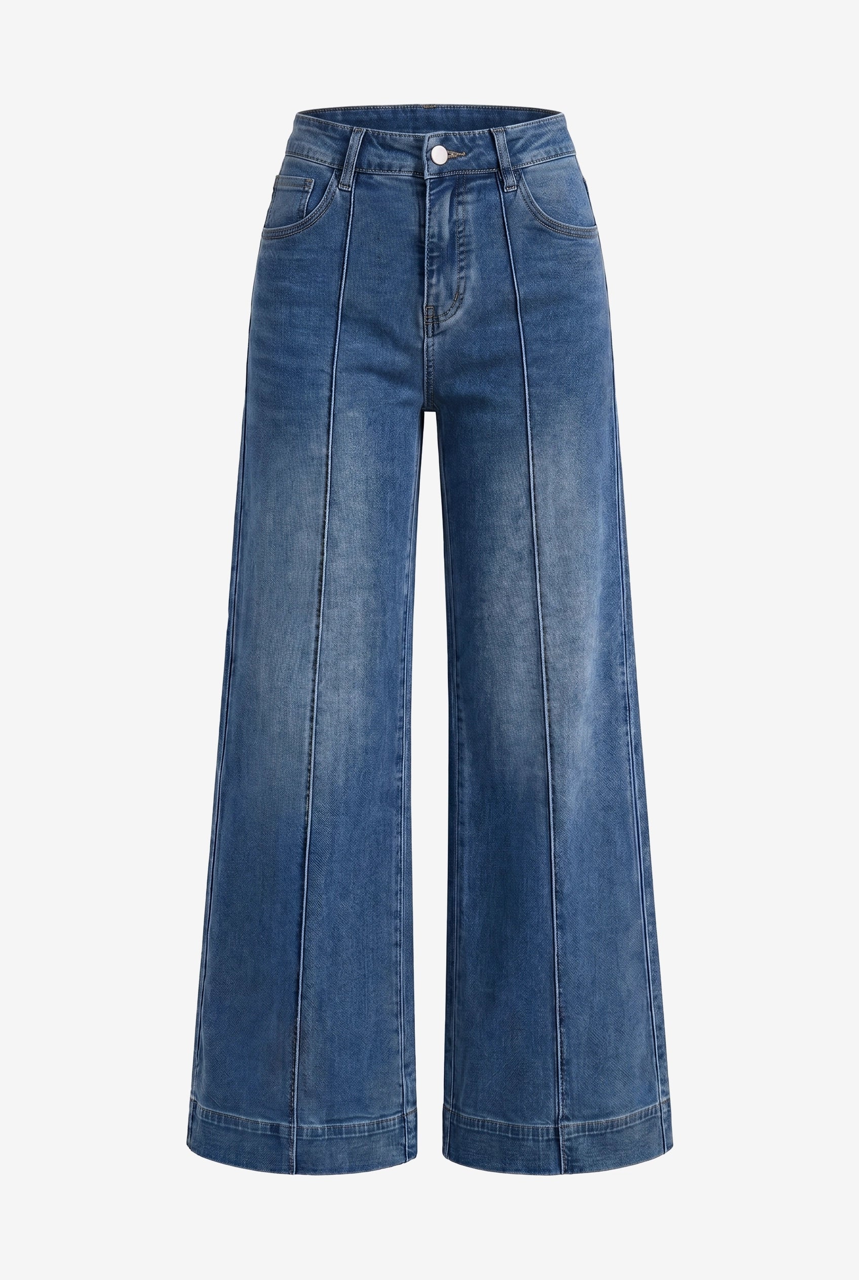 Womens Navy Baggy Wide Leg Jeans | CicyBell