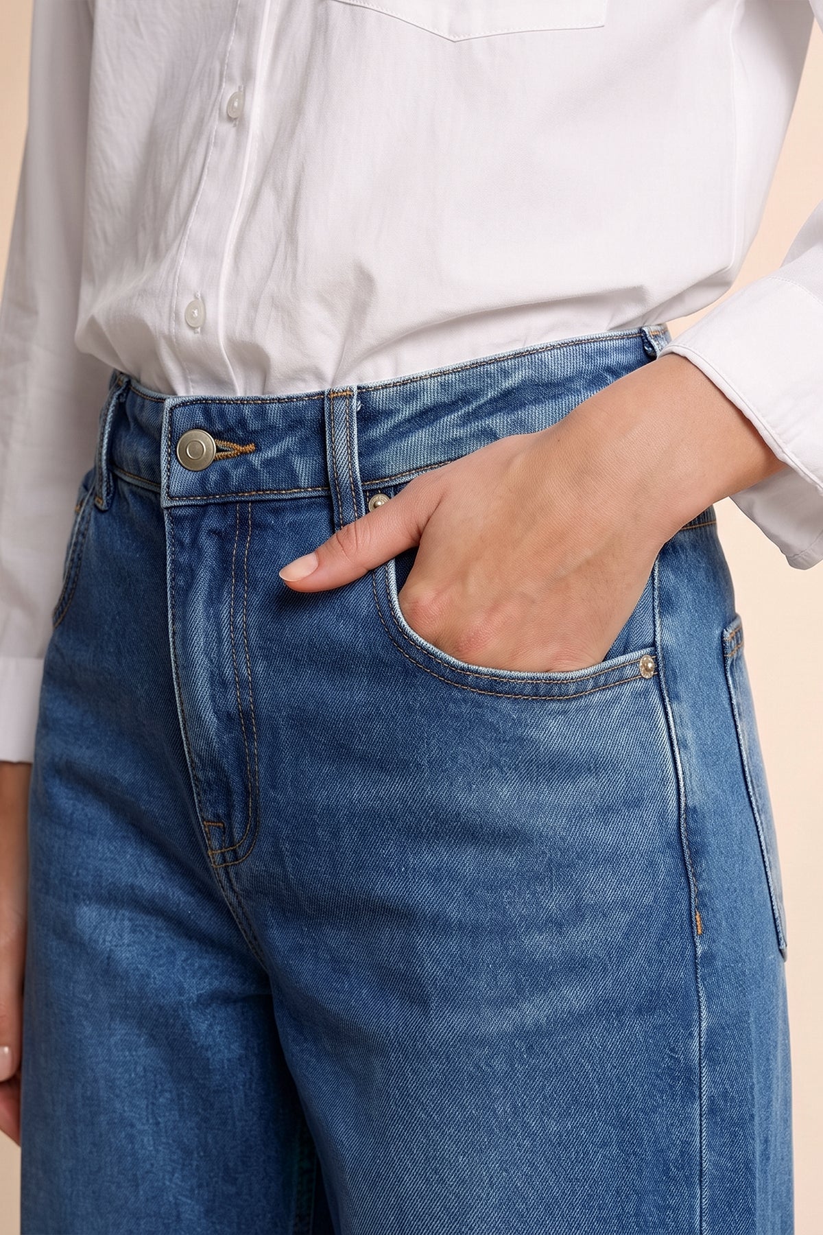 Womens Navy Baggy Barrel Jeans | CicyBell