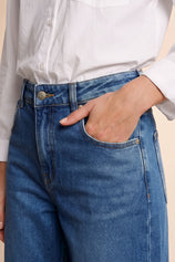 Womens Navy Baggy Barrel Jeans | CicyBell