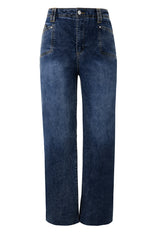 Cicy Bell Womens Navy Straight Leg Jeans