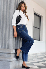 Cicy Bell Womens Navy Straight Leg Jeans