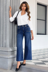 Cicy Bell Womens Navy Straight Leg Jeans