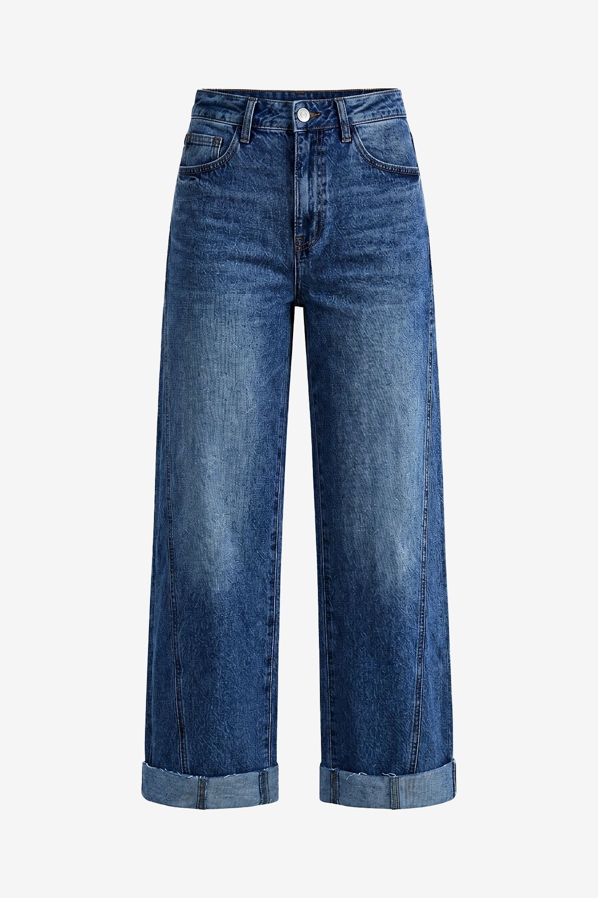Womens Navy Cropped High Waisted Jeans | CicyBell