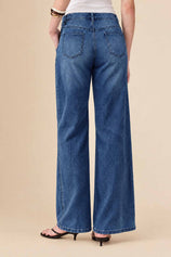 Womens Navy Baggy Wide Leg Jeans | CicyBell